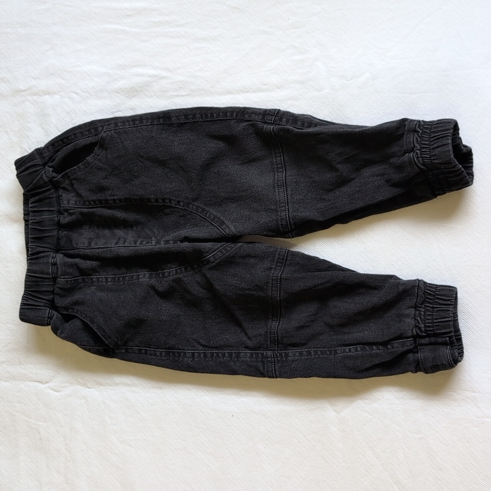 trendy black moto joggers pull-on pants size 90 2T toddler boys
